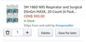3m 1860 n95 respirator and surgical dsngm mask 20 count 4 pack