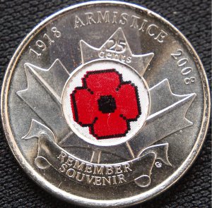 Quarter-2004-02-Remembrance Day with a red colorized poppy.jpg